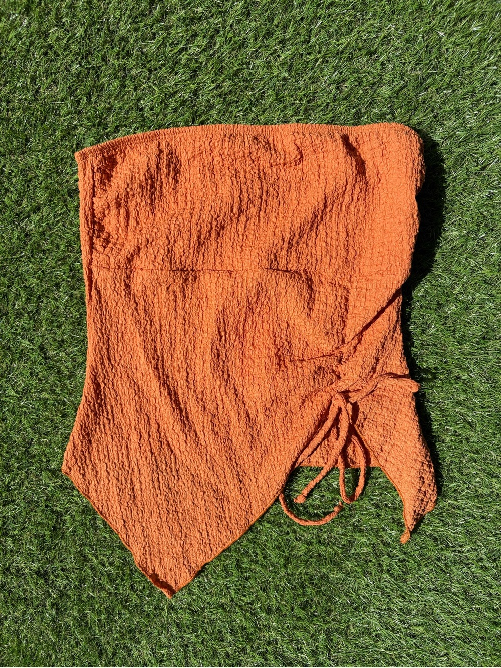 Orange Asymmetrical Tube Top